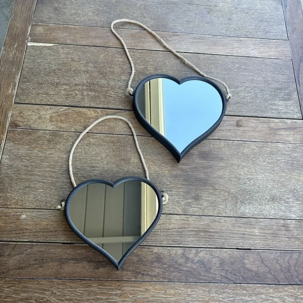 Rustic/industrial/coastal heart mirrors 